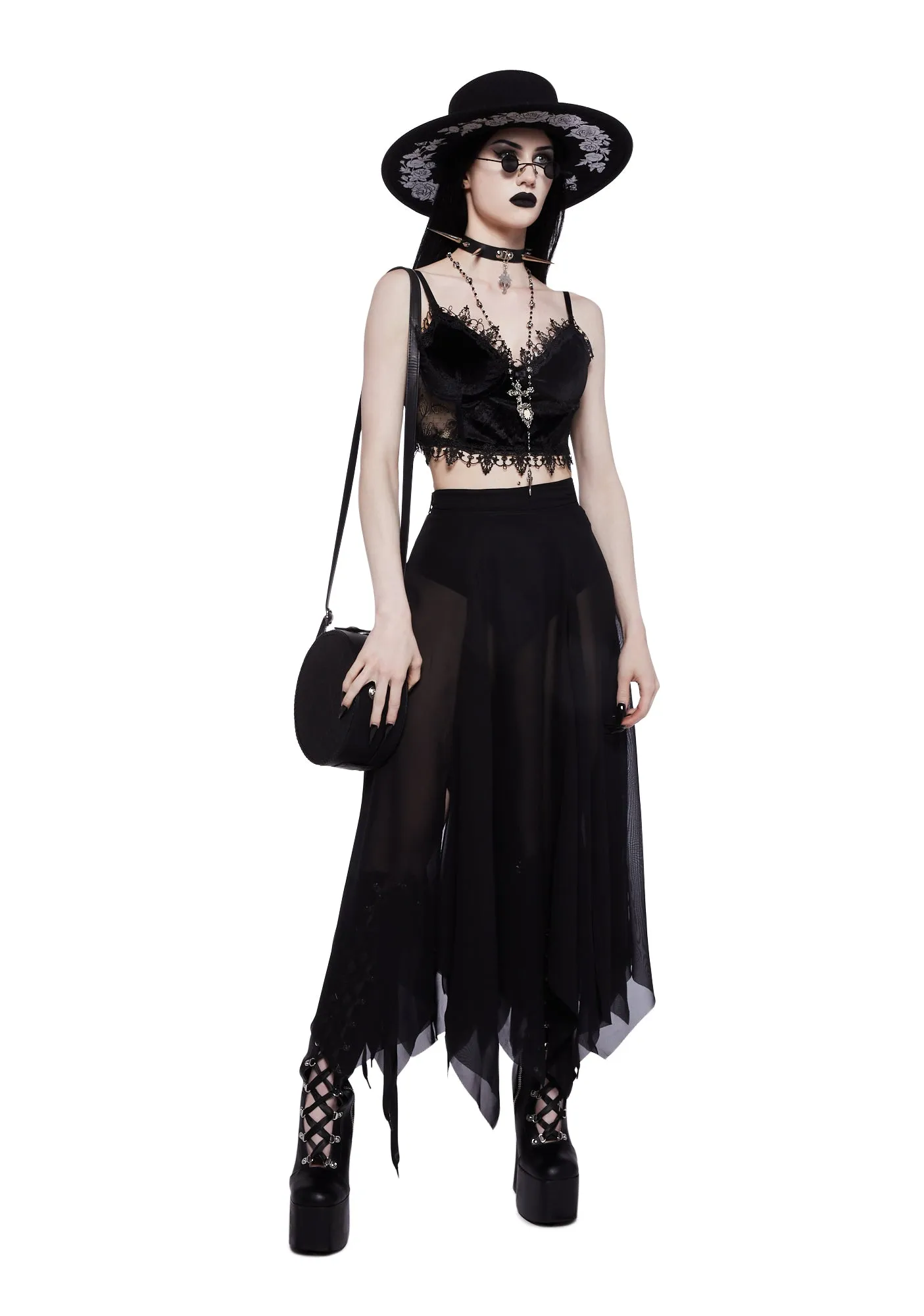 Brooding Shadows Chiffon Skirt-