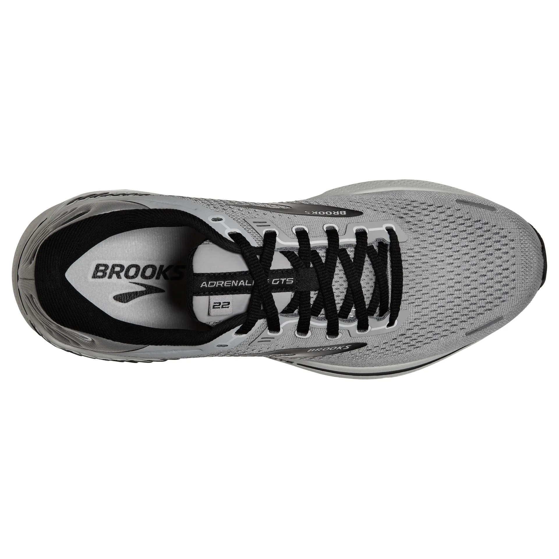 Brooks Mens Adrenaline 22 Support Running Shoe- Alloy/Grey/Black