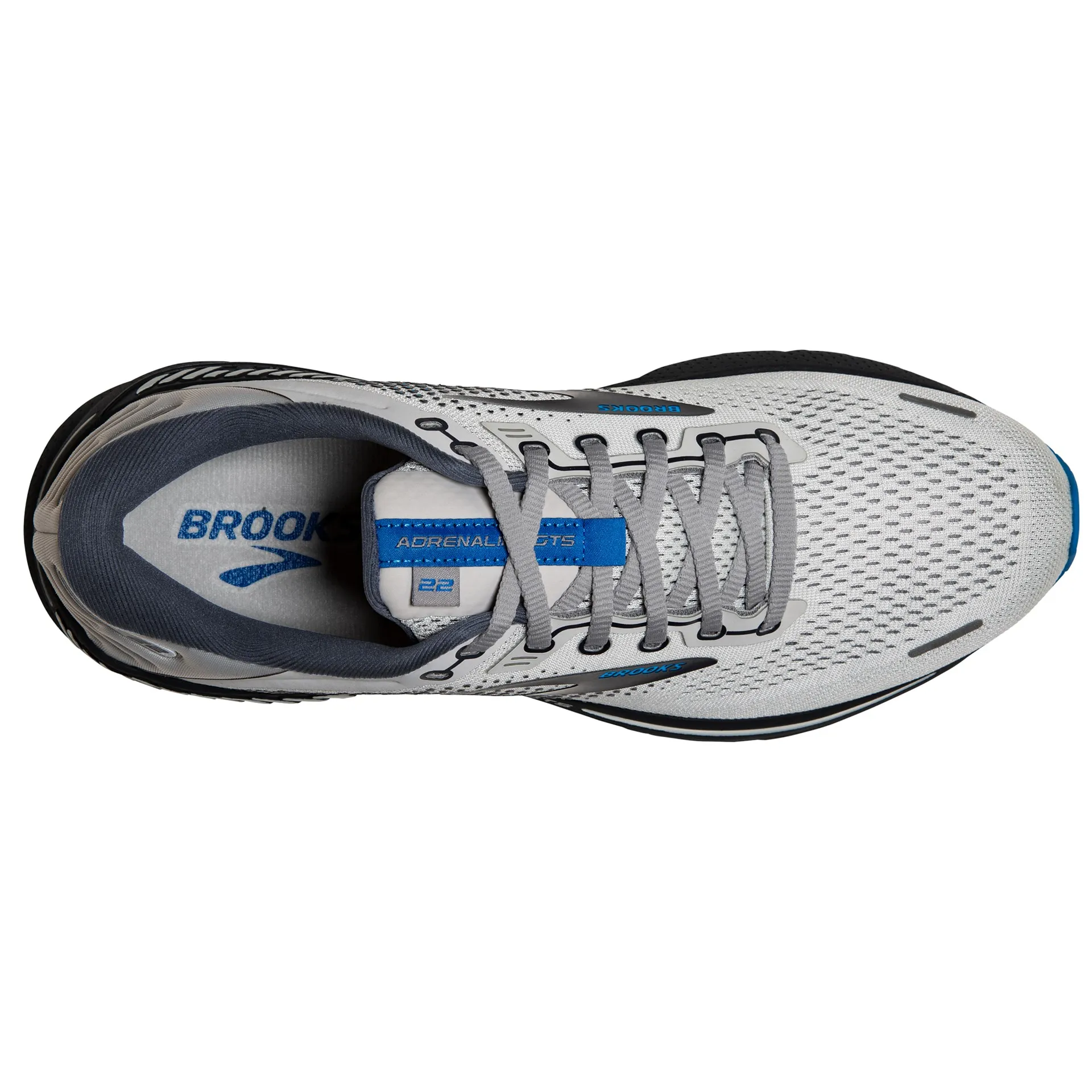 Brooks Mens Adrenaline 22 Support Running Shoe- Oyster/India Ink/Blue