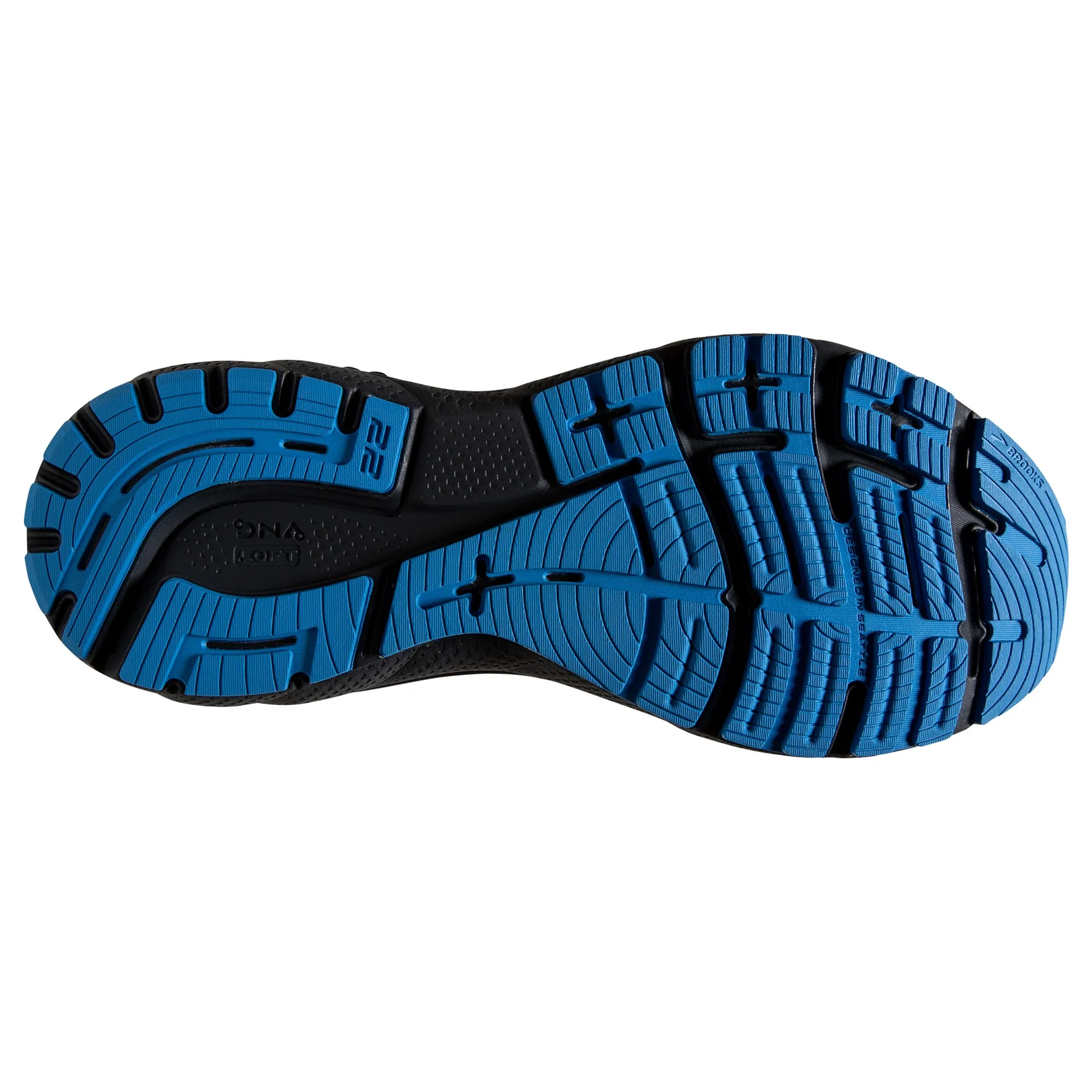 Brooks Mens Adrenaline 22 Support Running Shoe- Oyster/India Ink/Blue