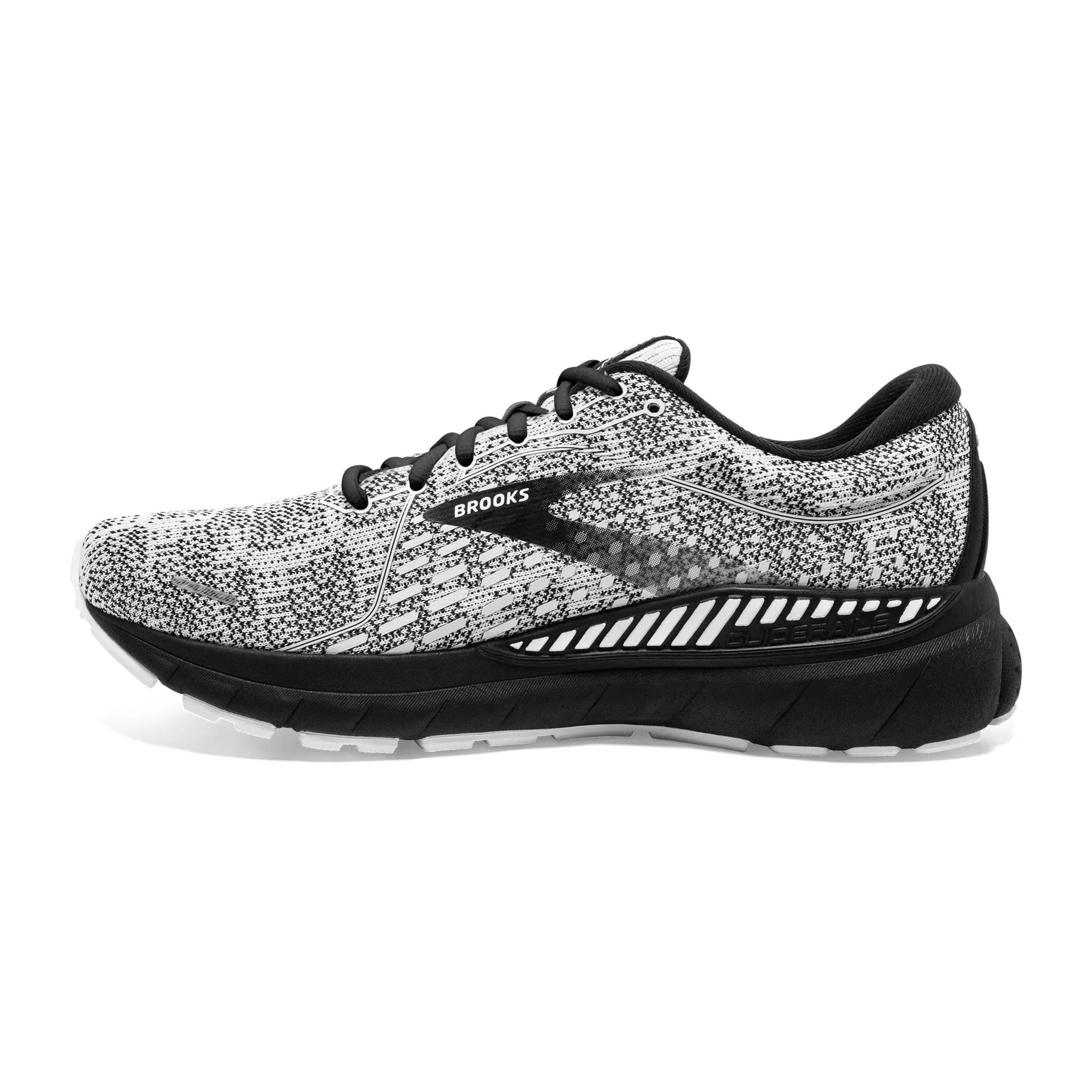 Brooks Mens Adrenaline GTS 21 Running Shoe- White/Grey/Black