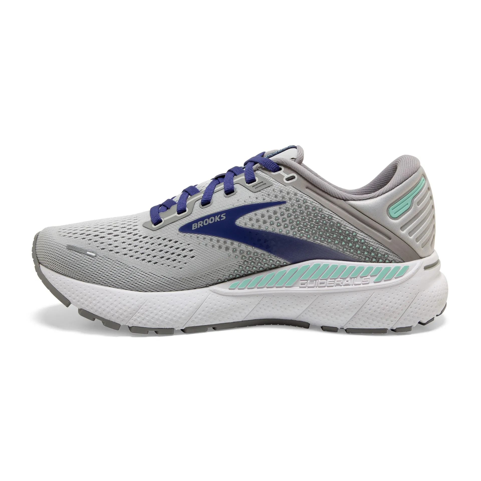 Brooks Womens Adrenaline 22 Support Running Shoe- Alloy/Blue/Green