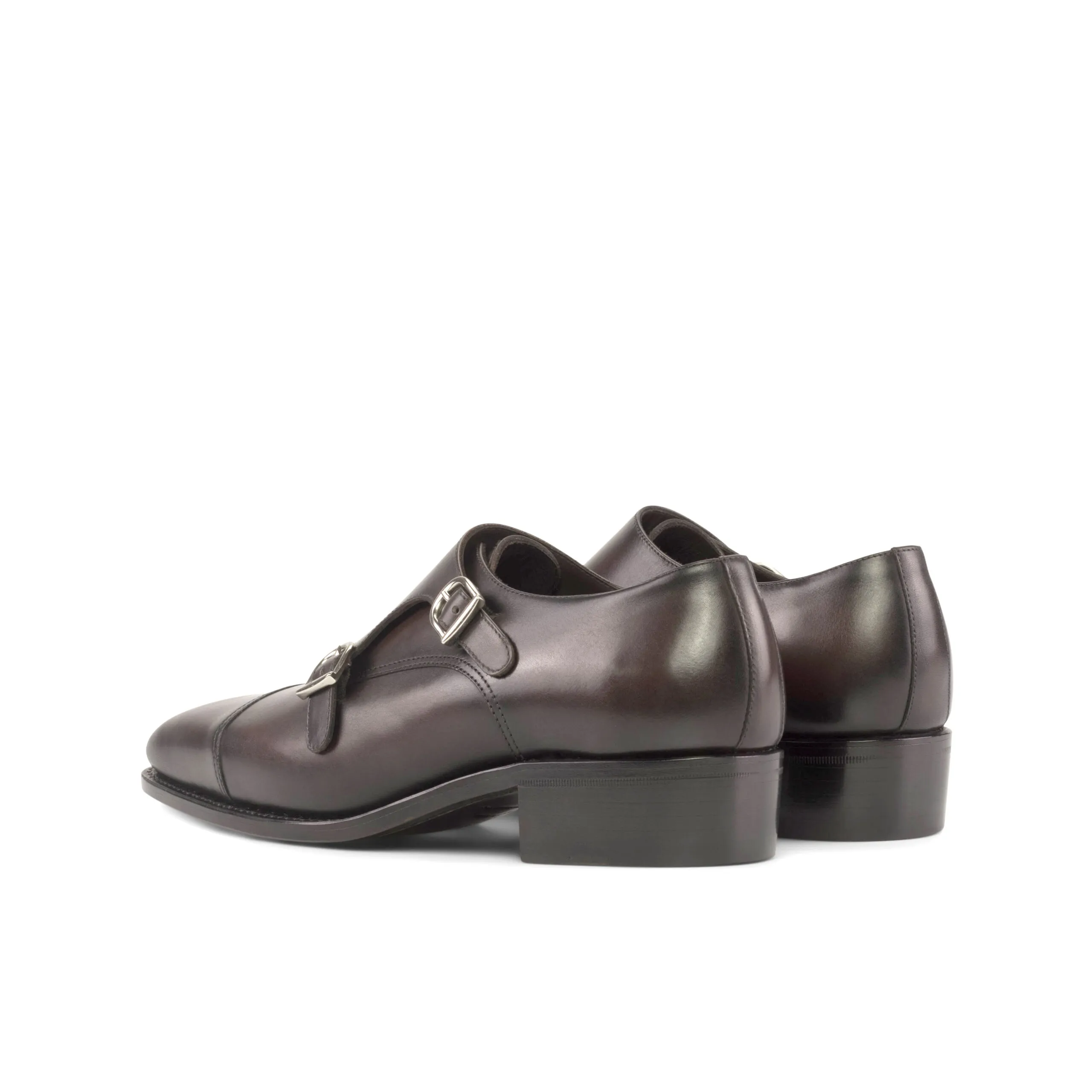 --Brown Double Monk Shoe-