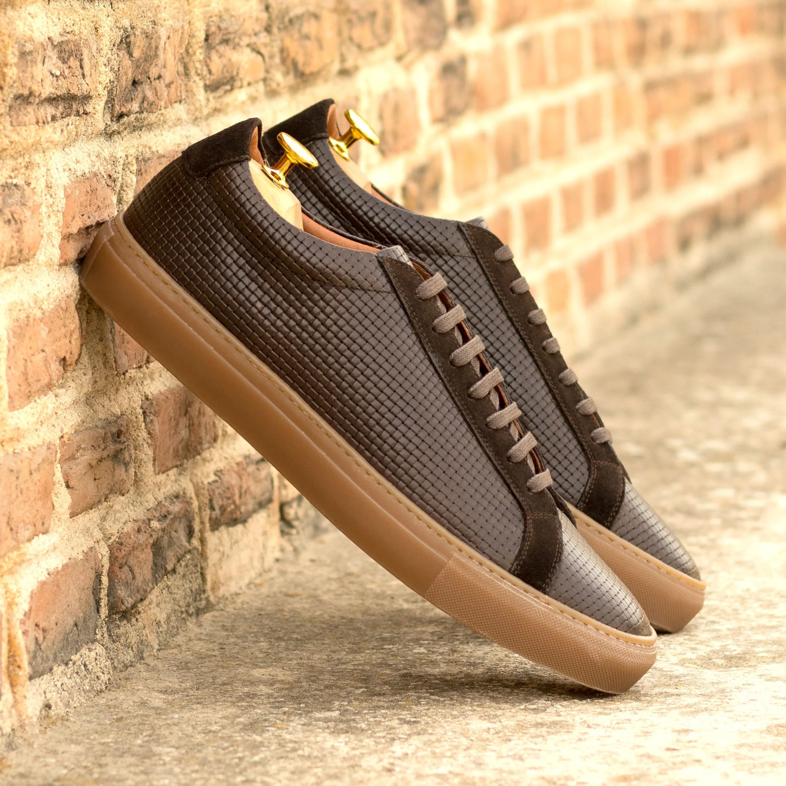 --Brown Low Top Trainer-