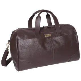 Brown Real Leather Holdall Bag - Barneys Originals