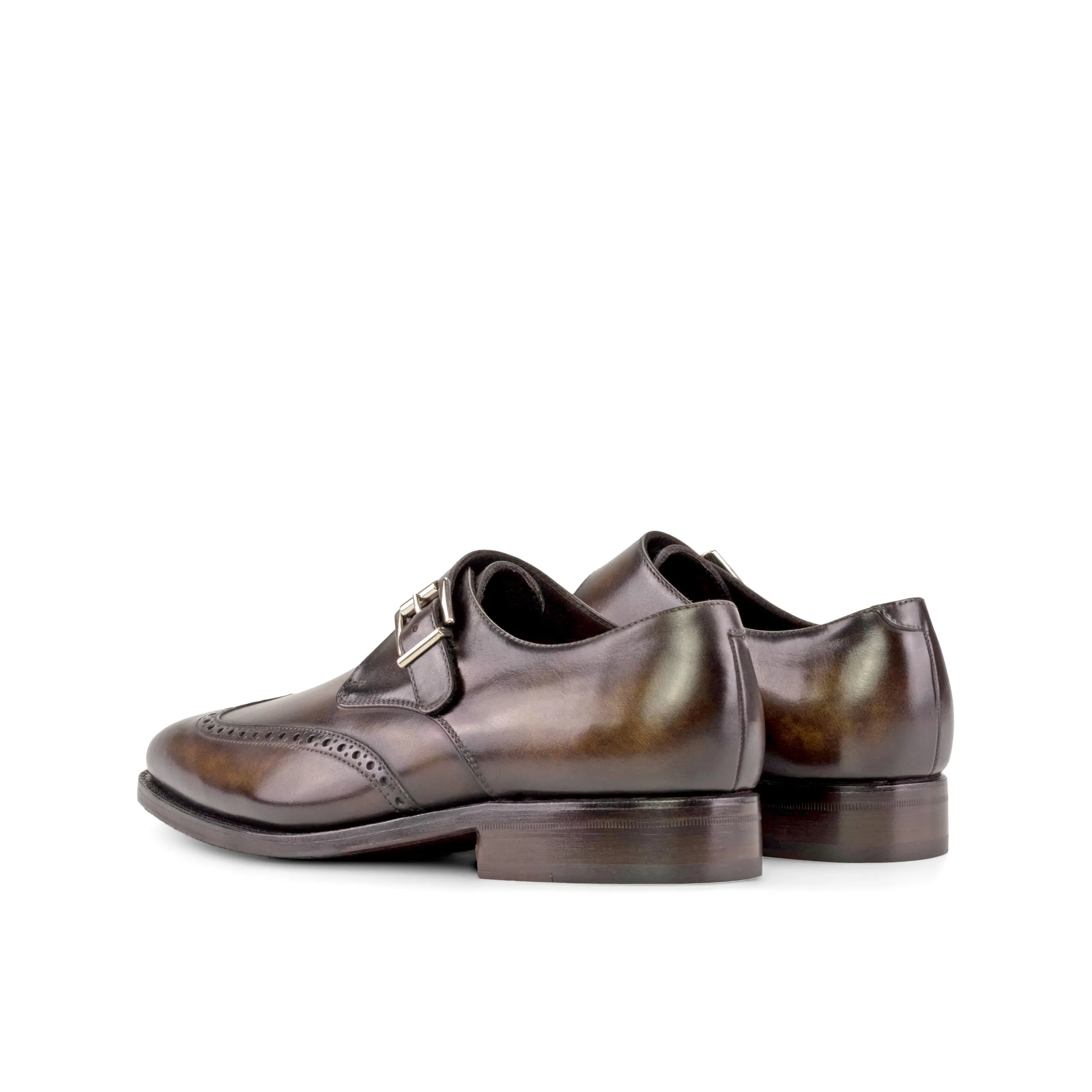 --Brown Single Monk Shoe-