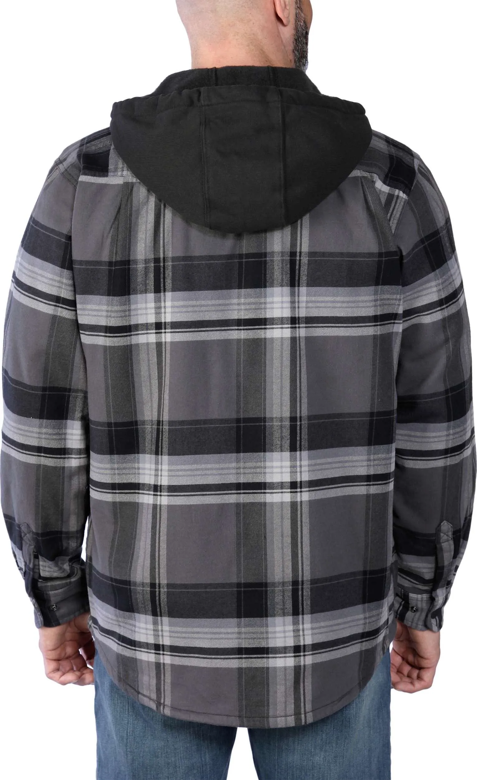 Carhartt Men's Flannel Fleece Lined Hooded Shirt Jacket Black | Buy Carhartt Men's Flannel Fleece Lined Hooded Shirt J