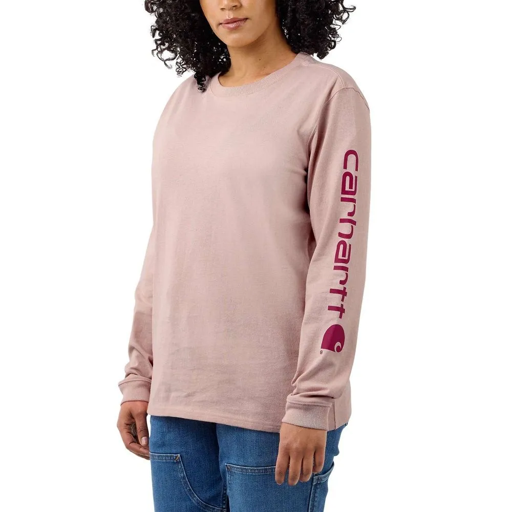 Carhartt Womens Workwear Logo Long Sleeve Cotton T Shirt Tee