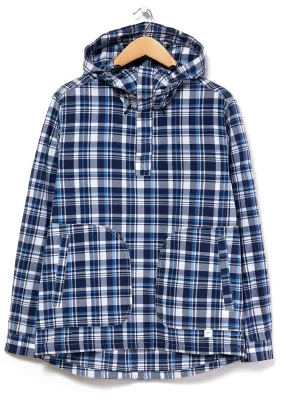 CAYL Men's Light Cotton Pullover Hoodie - Blue Check