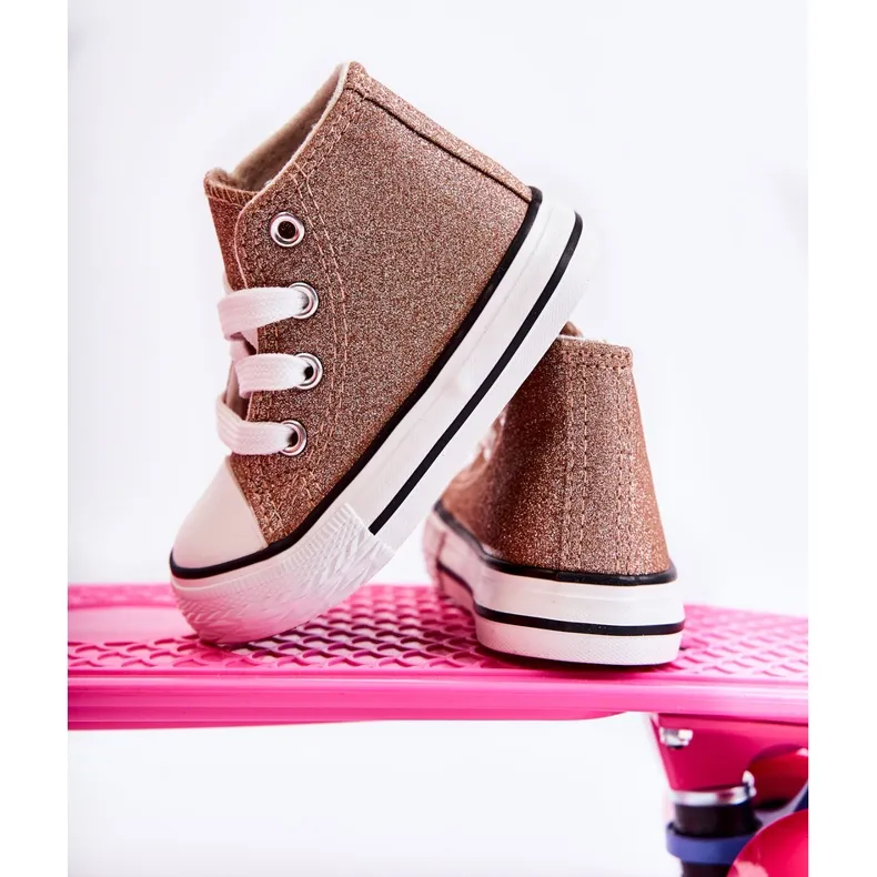 Children's Sneakers High Pink Gold Catrina golden golden