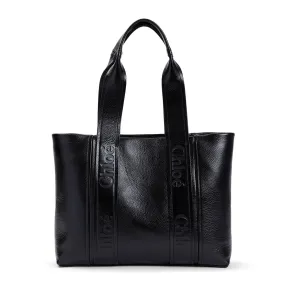 CHLO Elegant Black Leather Handbag - W37 x H30 x D12 cm