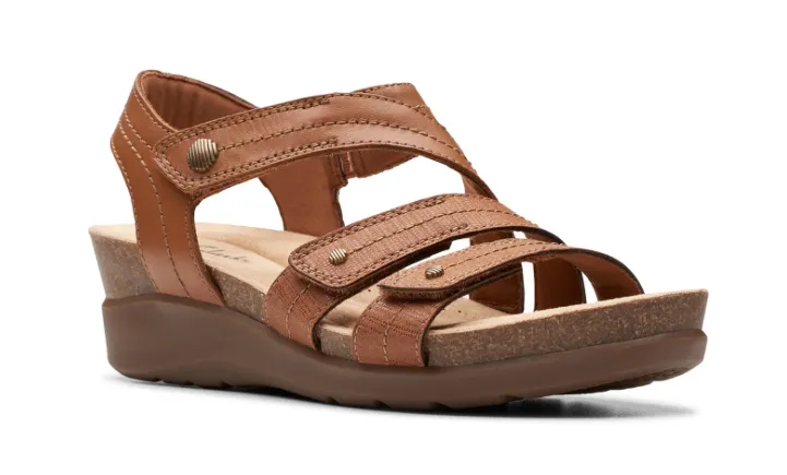 CLARKS CALENNE CLARA TAN LEATHER