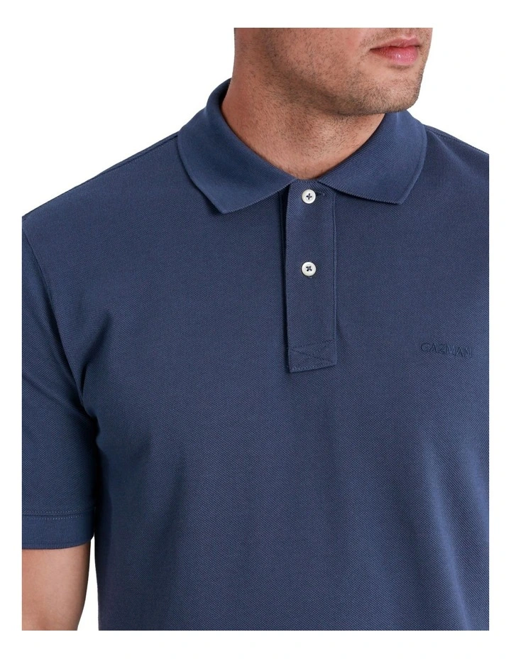 Classic Pique Polo in Denim
