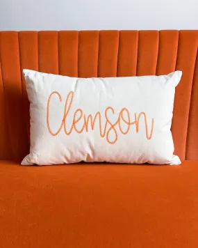 Clemson Script Pillow
