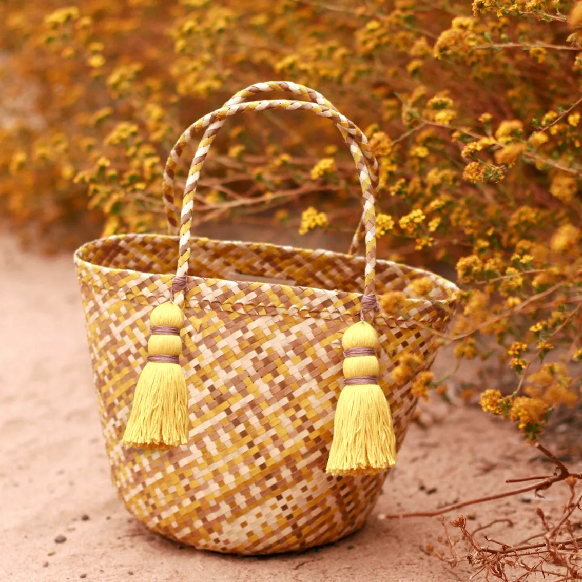 Coco Palm Straw Bag - Lemonade