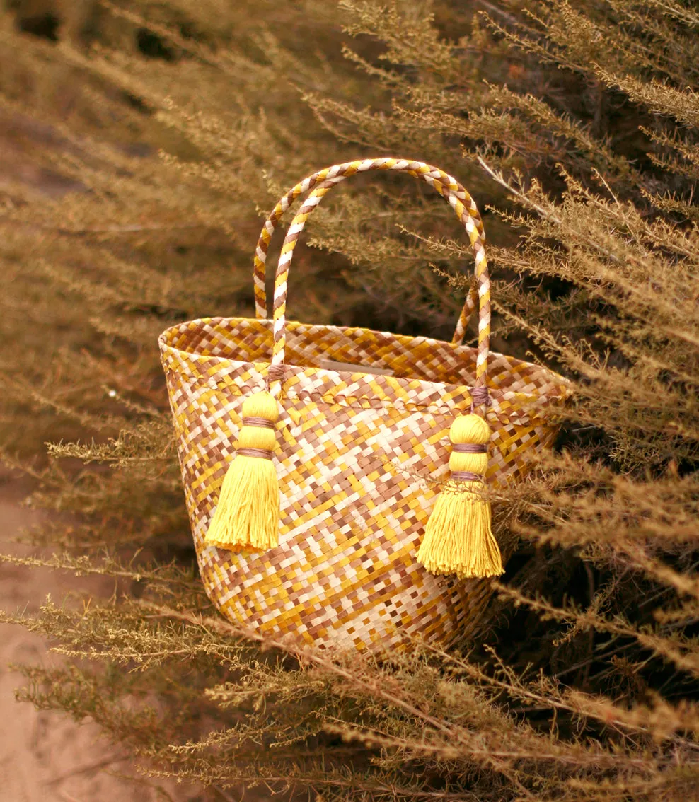 Coco Palm Straw Bag - Lemonade