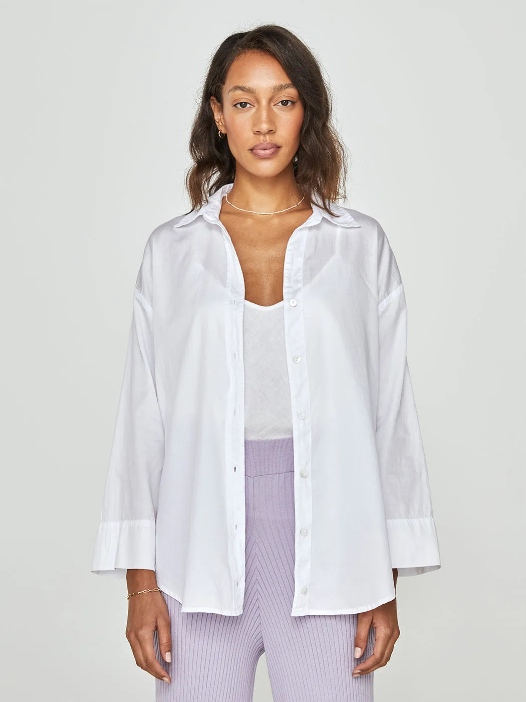 Cool Cotton Tunic Shirt - White
