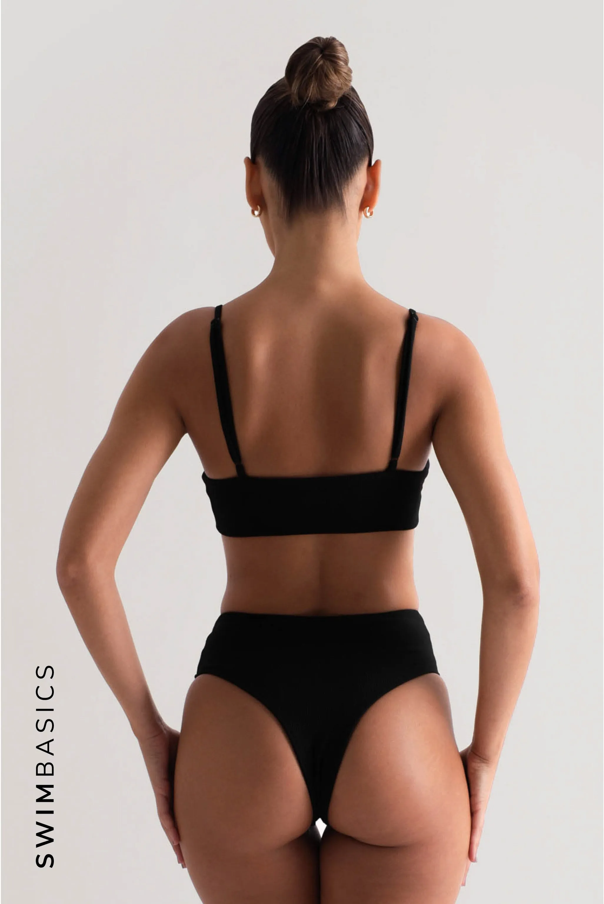 Core Textured Bikini Bottoms - Black