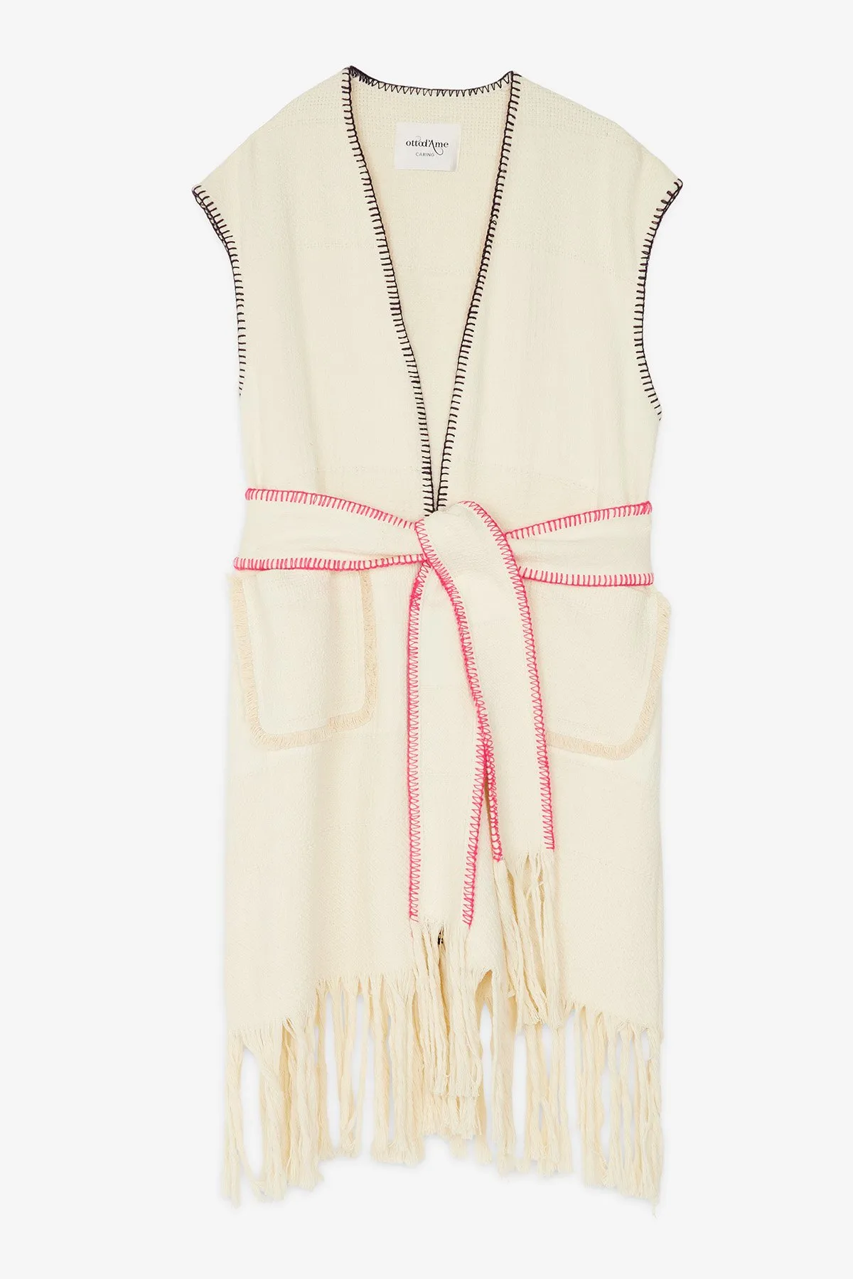 Cotton jacket with sash