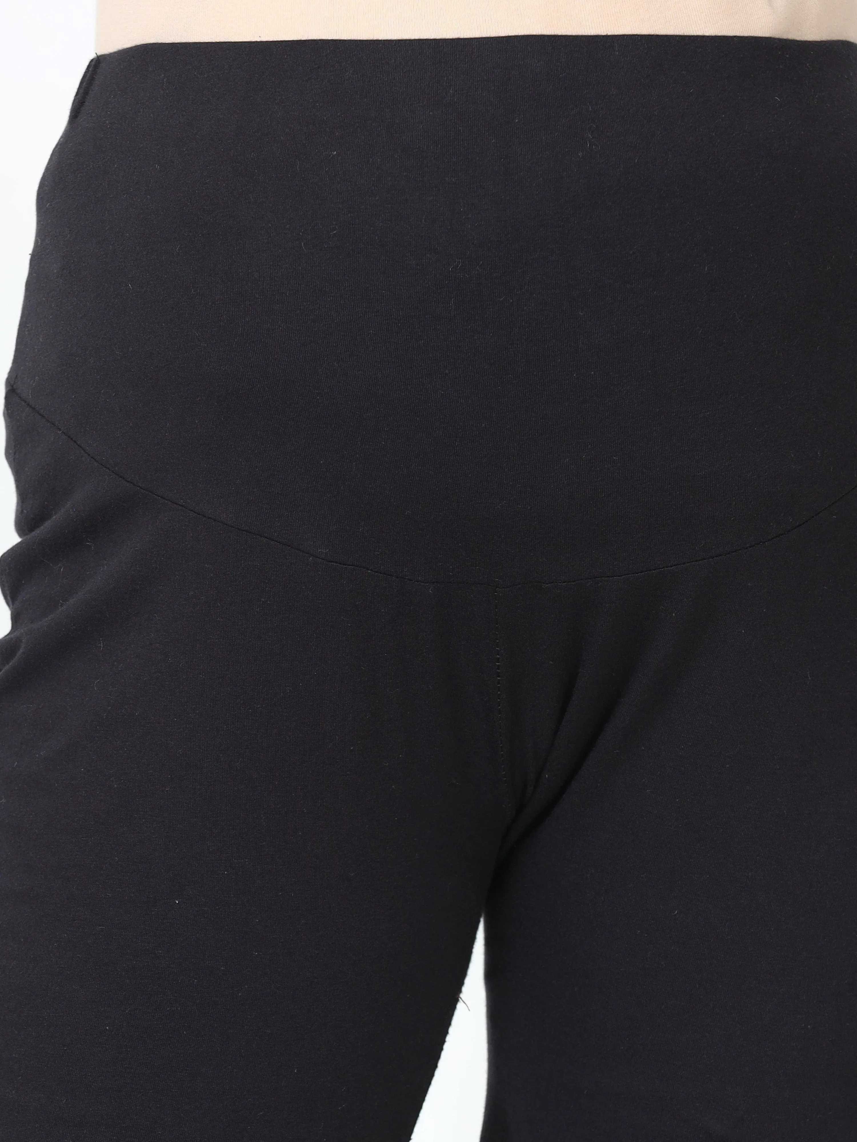 Cotton Maternity Black Plazo