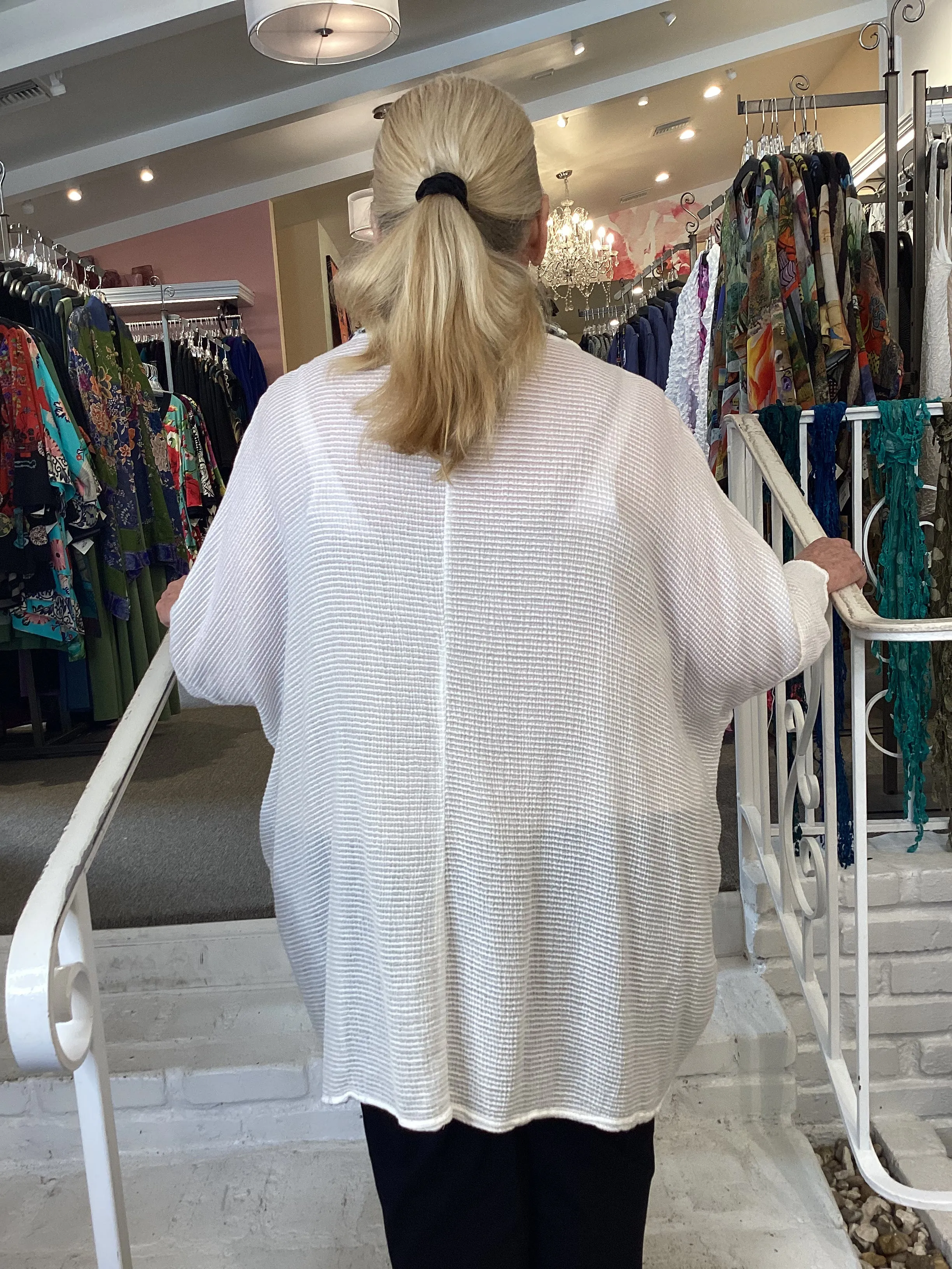COTTON PUCKER TUNIC - WHITE