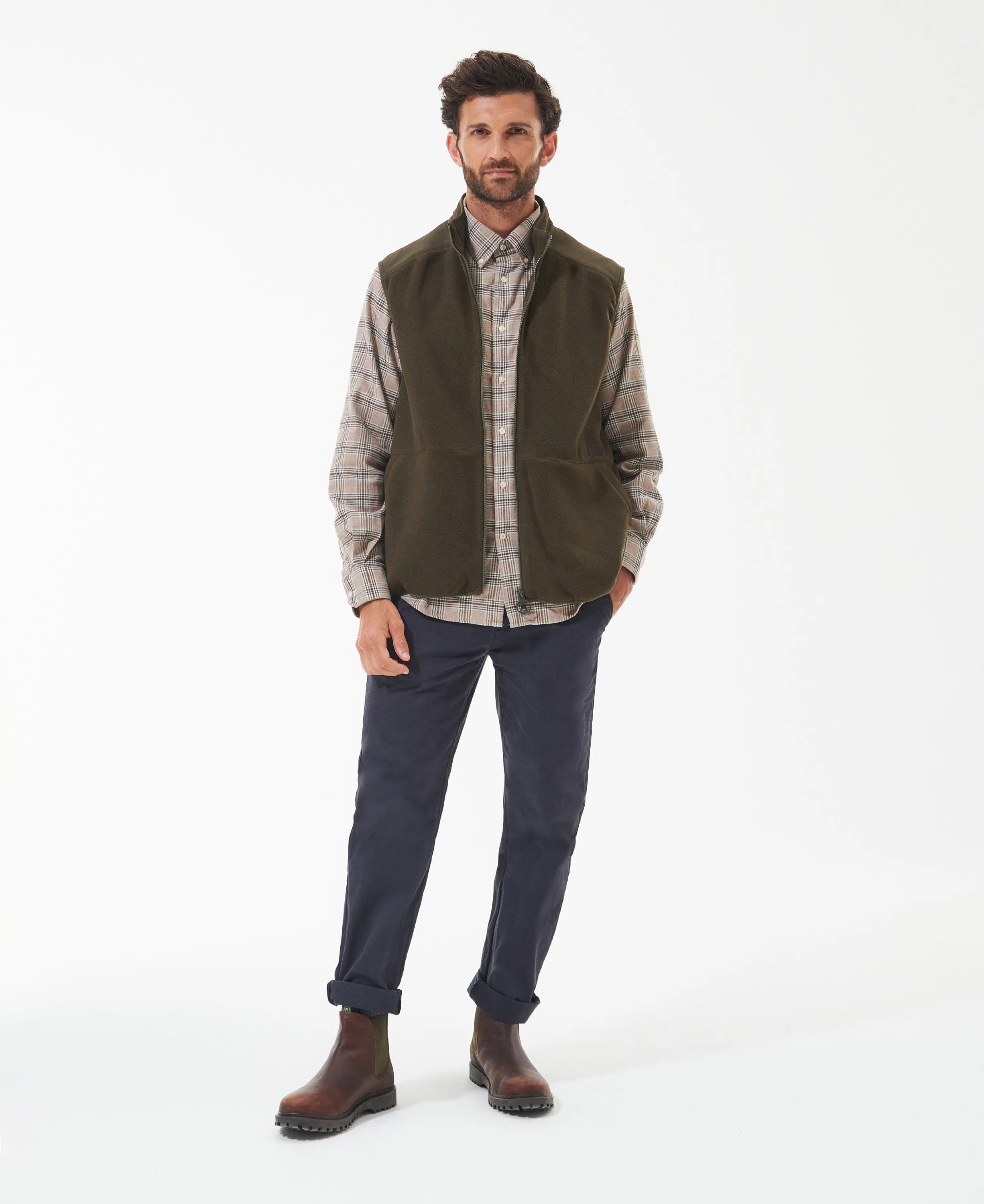 Country Fleece Gilet Olive