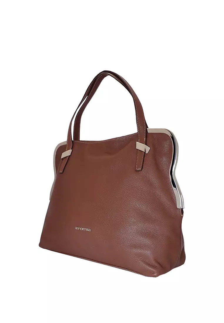 Cromia Cow Leather Handbag (MARRONE)