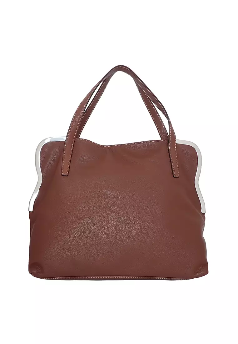 Cromia Cow Leather Handbag (MARRONE)