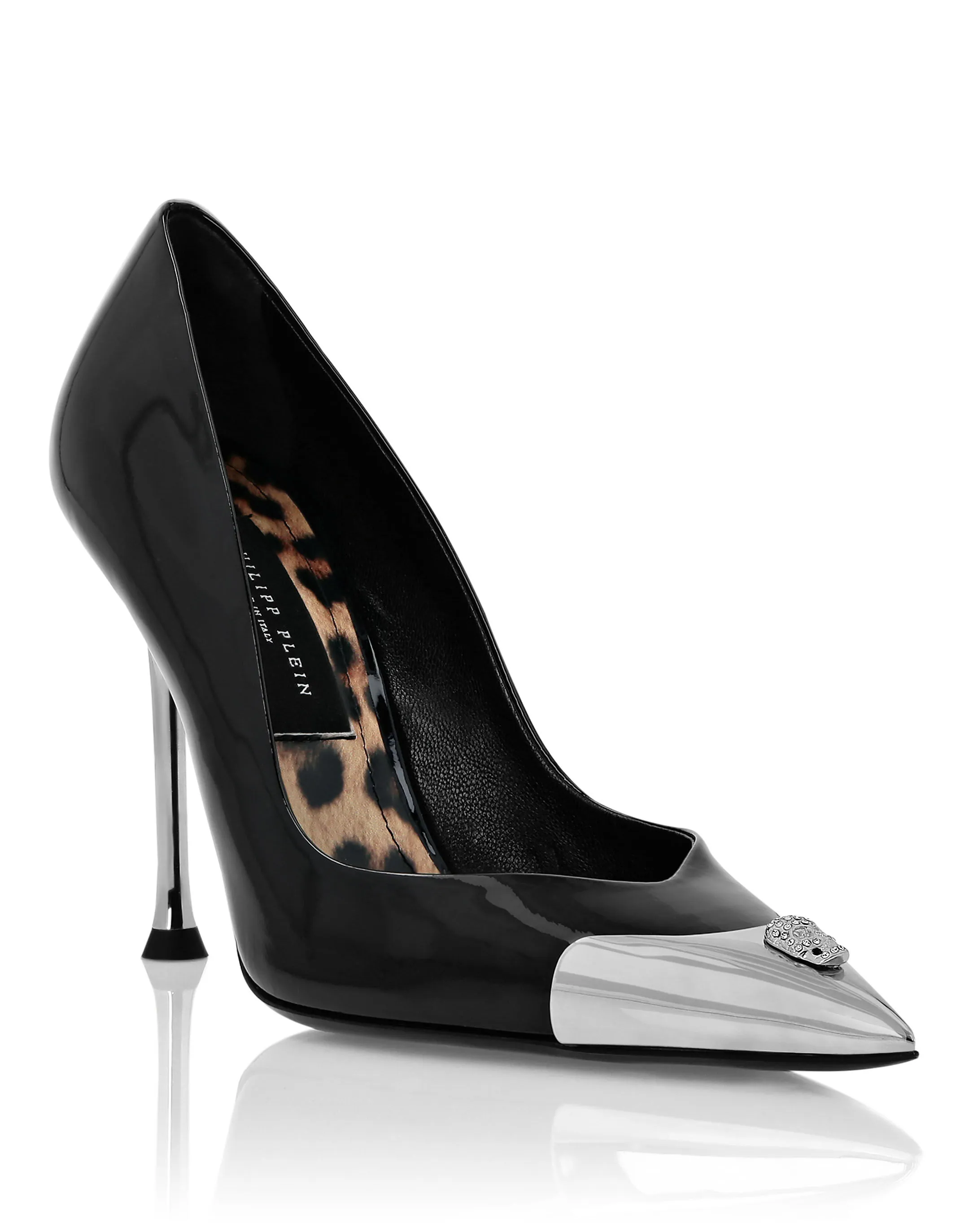 Crystal Skull Patent Leather Pumps
