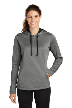 Custom Embroidered - Sport-Tek  Ladies PosiCharge  Sport-Wick  Heather Fleece Hooded Pullover. LST264