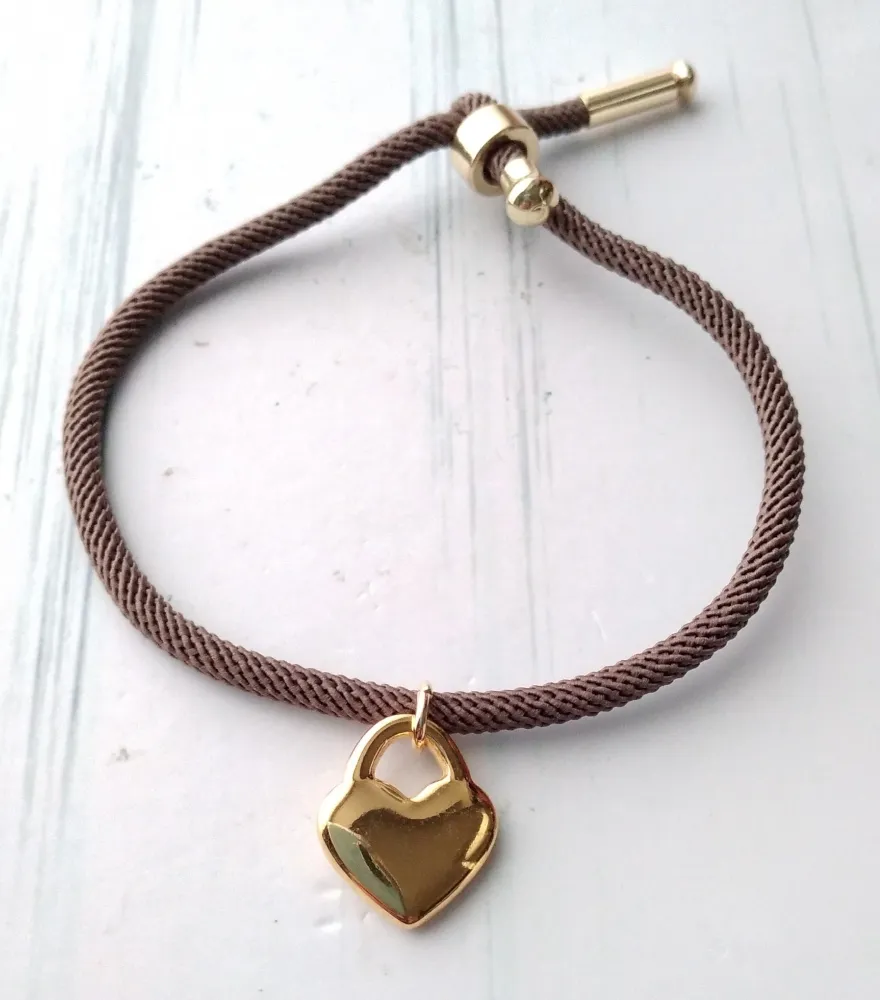 Dani Heart Corded Slider Bracelet