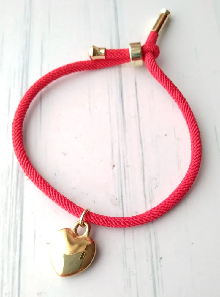 Dani Heart Corded Slider Bracelet