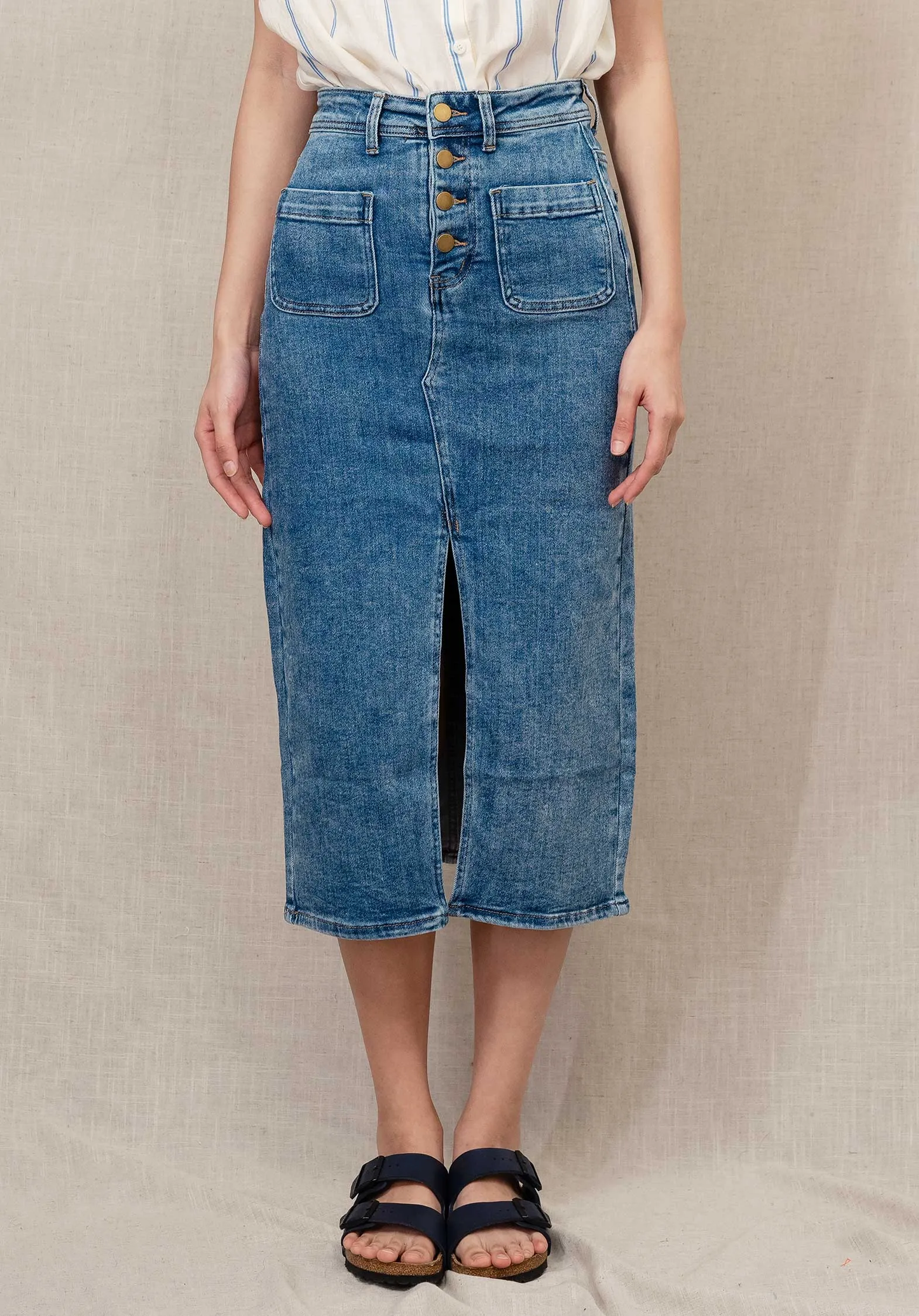 Denim Skirt 329006 Bleu