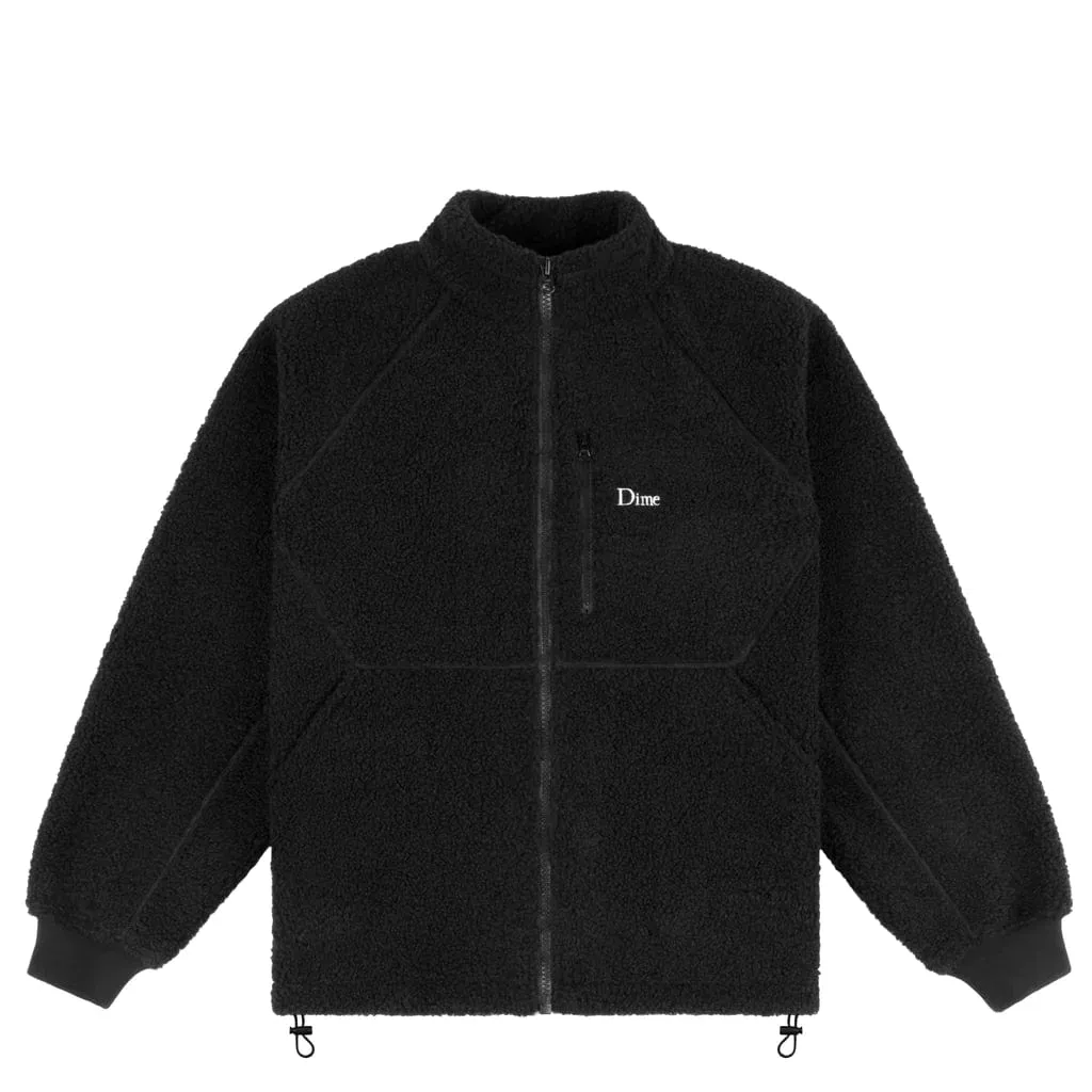 Dime MTL Polar Fleece Sherpa Zip Jacket Black