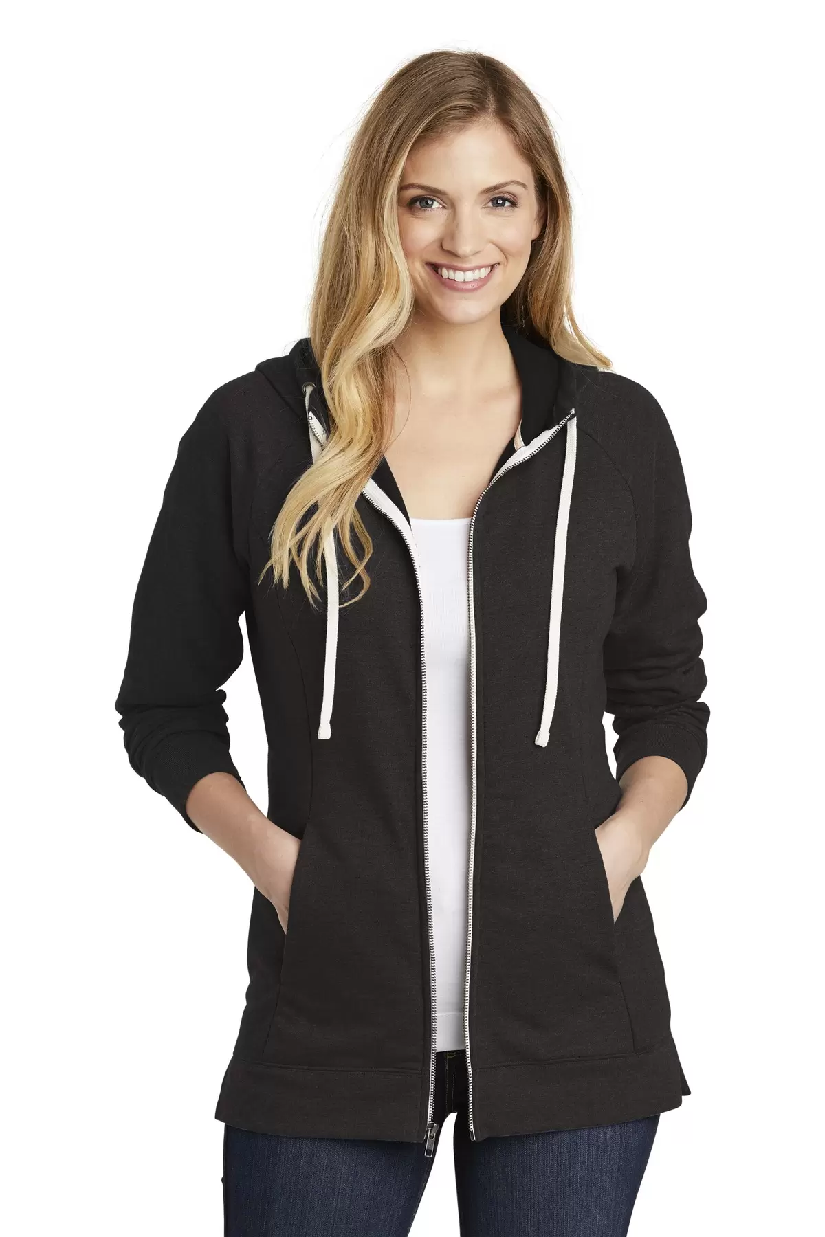 District Clothing DT456 District    Women's Perfect Tri    French Terry Full-Zip Hoodie SKU: DT456