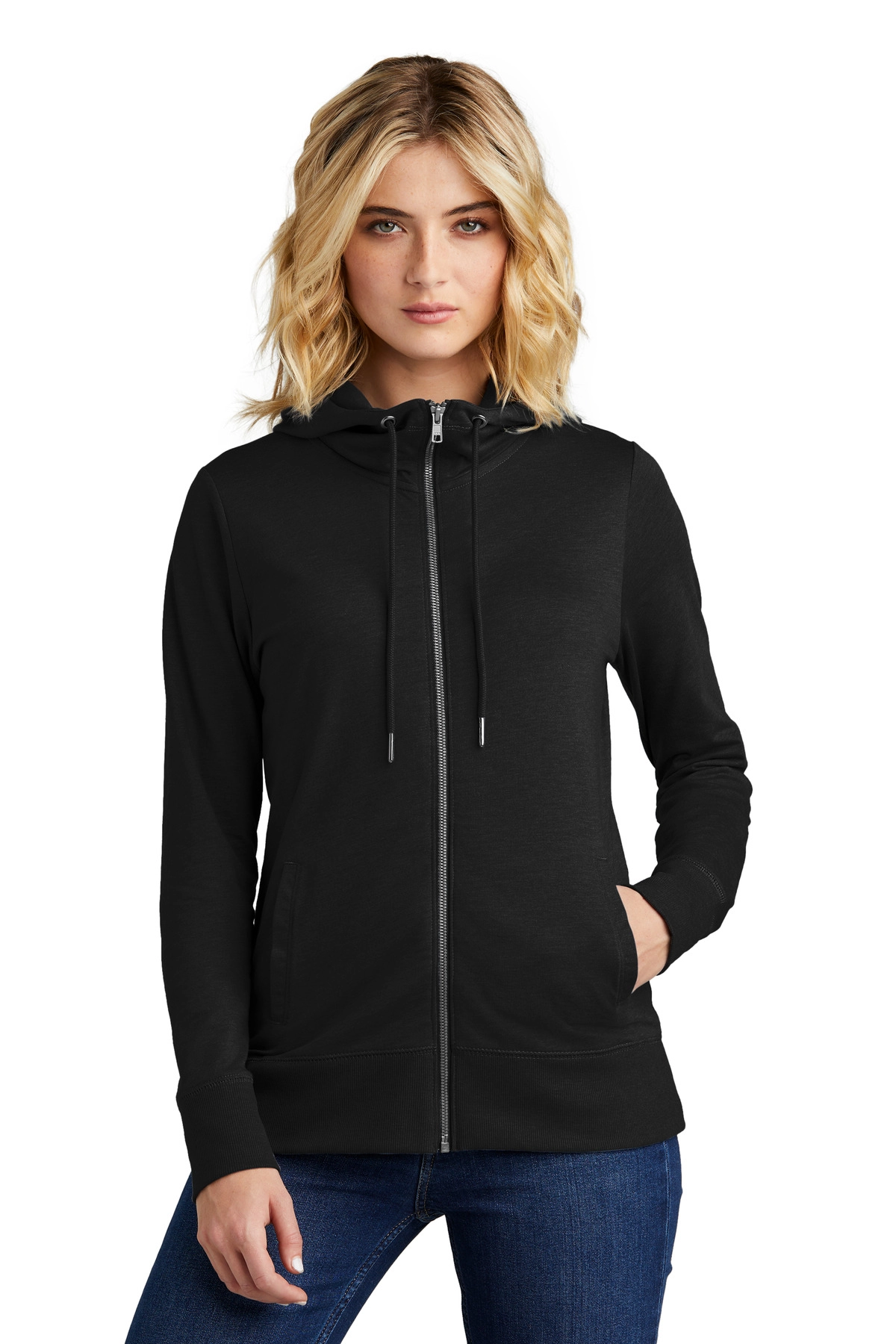 District Clothing DT673 District Women's Featherweight French Terry Full-Zip Hoodie SKU: DT673