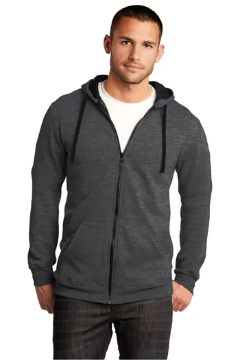 District -  Young Mens The Concert Fleece Full-Zip Hoodie. DT800