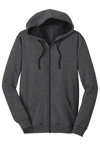 District -  Young Mens The Concert Fleece Full-Zip Hoodie. DT800