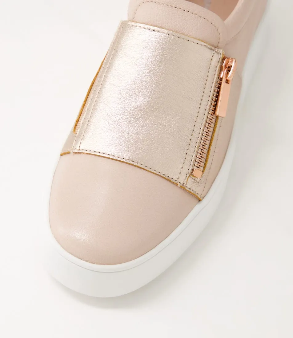 DJANGO & JULIETTE Laroon Pale Rose Gold Leather Sneakers