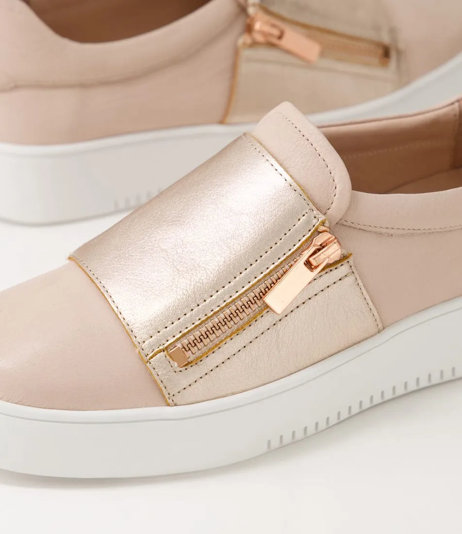 DJANGO & JULIETTE Laroon Pale Rose Gold Leather Sneakers