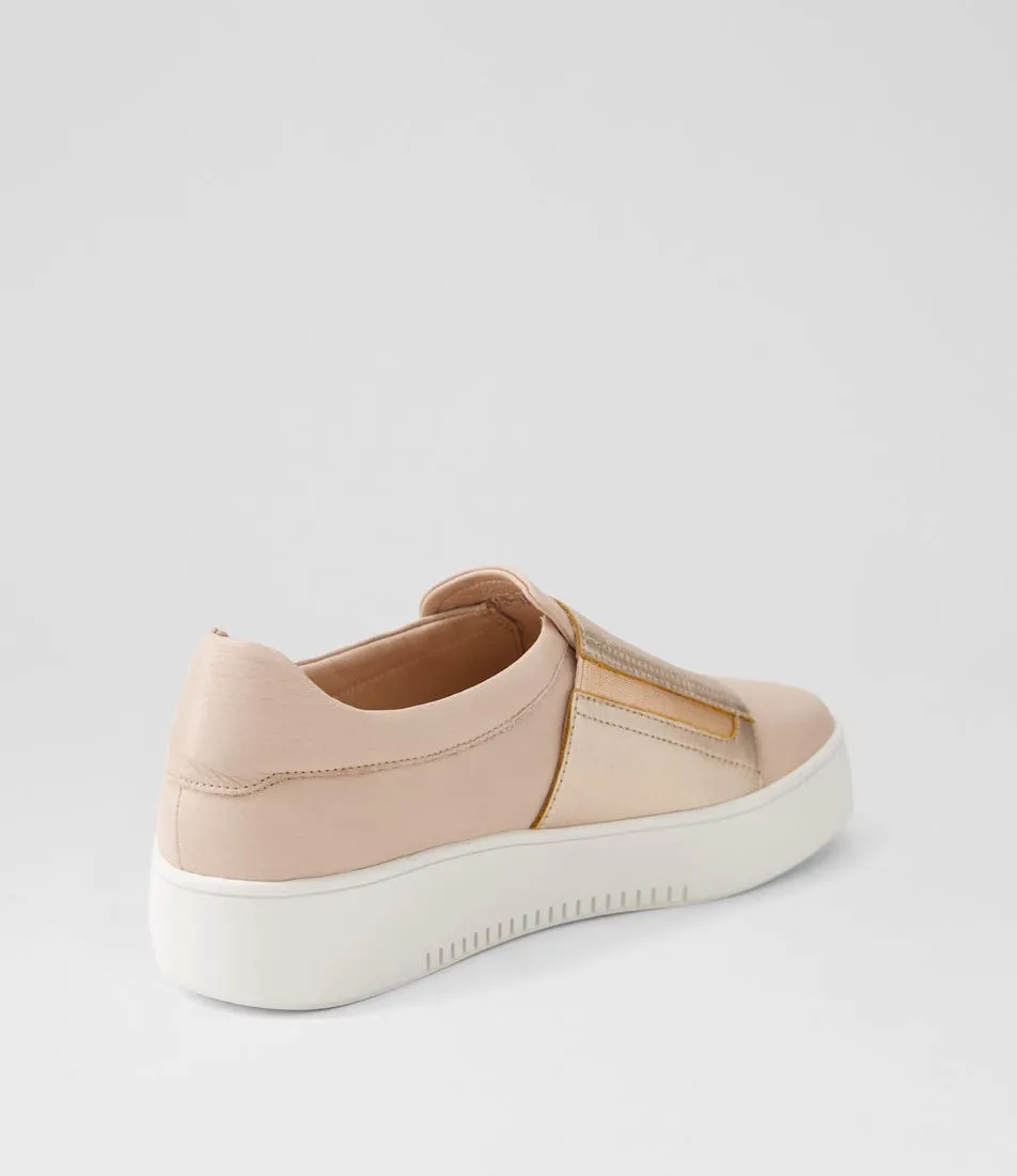 DJANGO & JULIETTE Laroon Pale Rose Gold Leather Sneakers