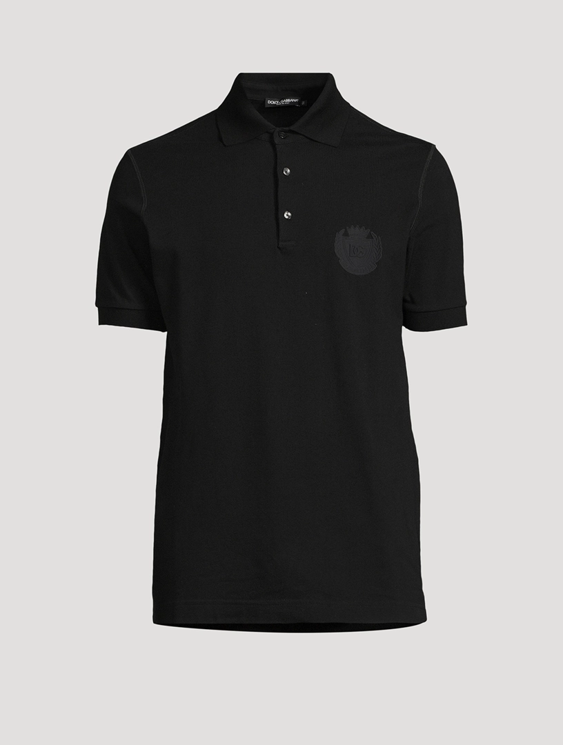 DOLCE GABBANA Crest Logo Polo Shirt