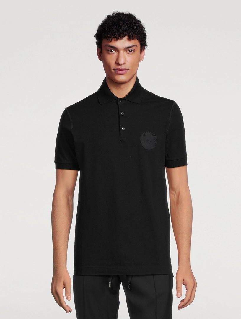 DOLCE GABBANA Crest Logo Polo Shirt