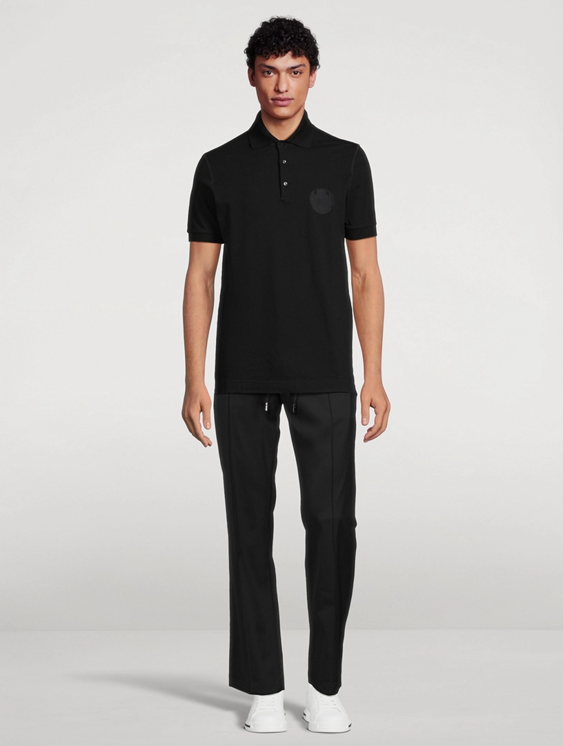 DOLCE GABBANA Crest Logo Polo Shirt