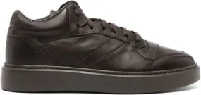 Doucal's logo-debossed leather sneakers Brown