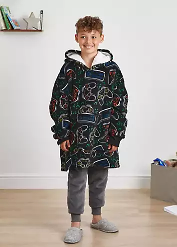 Dreamscene Soft Fleece Game Remote Printed Kids Hooded Blanket | Kaleidoscope