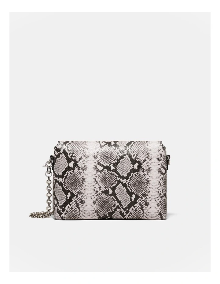 Drift Flapover Shoulder Bag in Ivory Snake