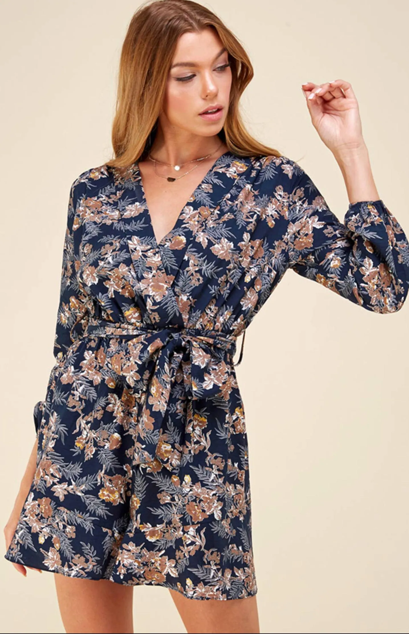 Episode Navy Floral Print Romper