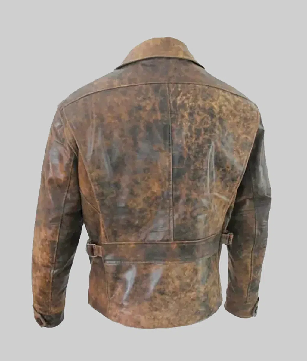 Escape From La Snake Plissken Distressed Leather Jacket - TheLeatherCity