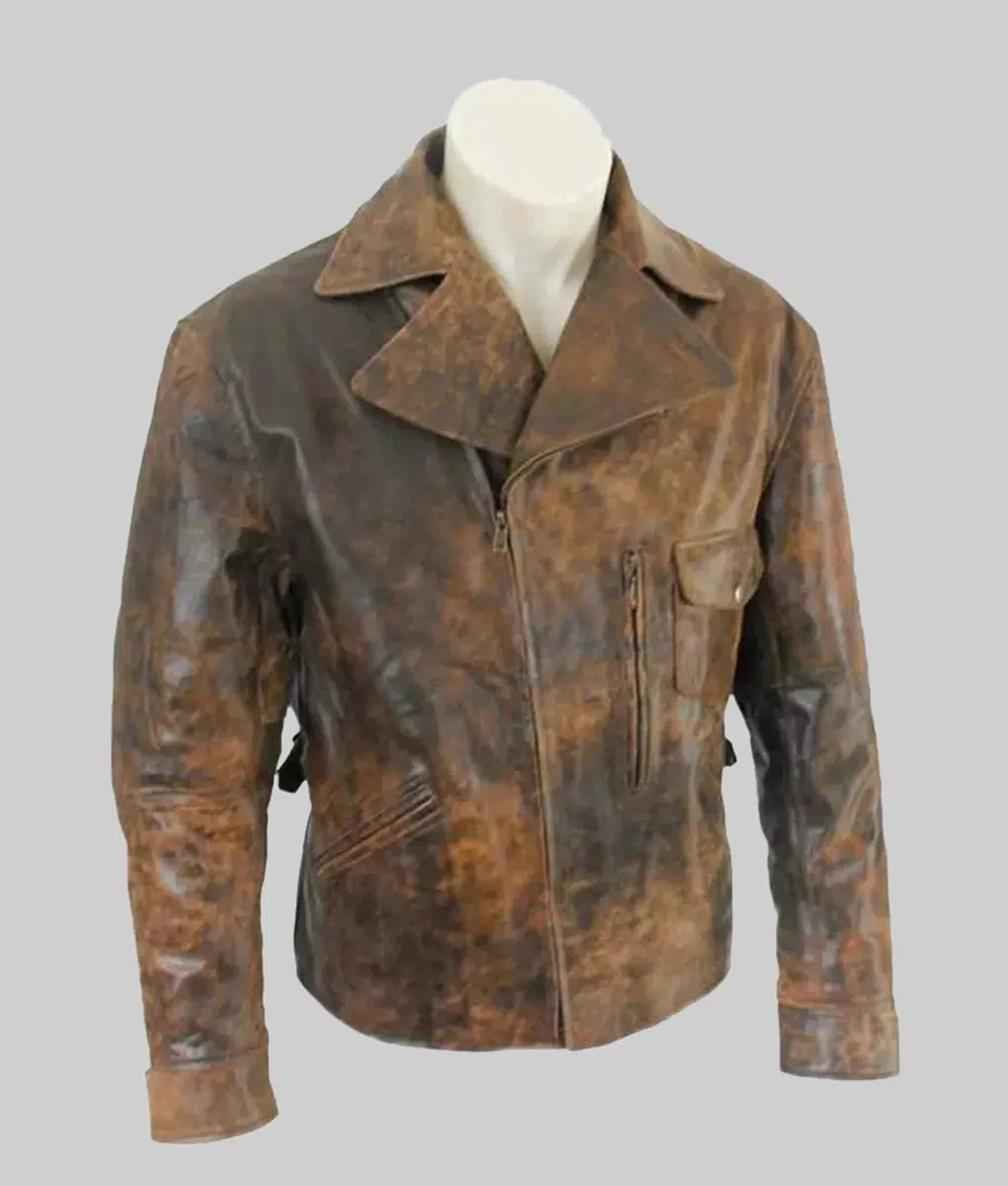 Escape From La Snake Plissken Distressed Leather Jacket - TheLeatherCity